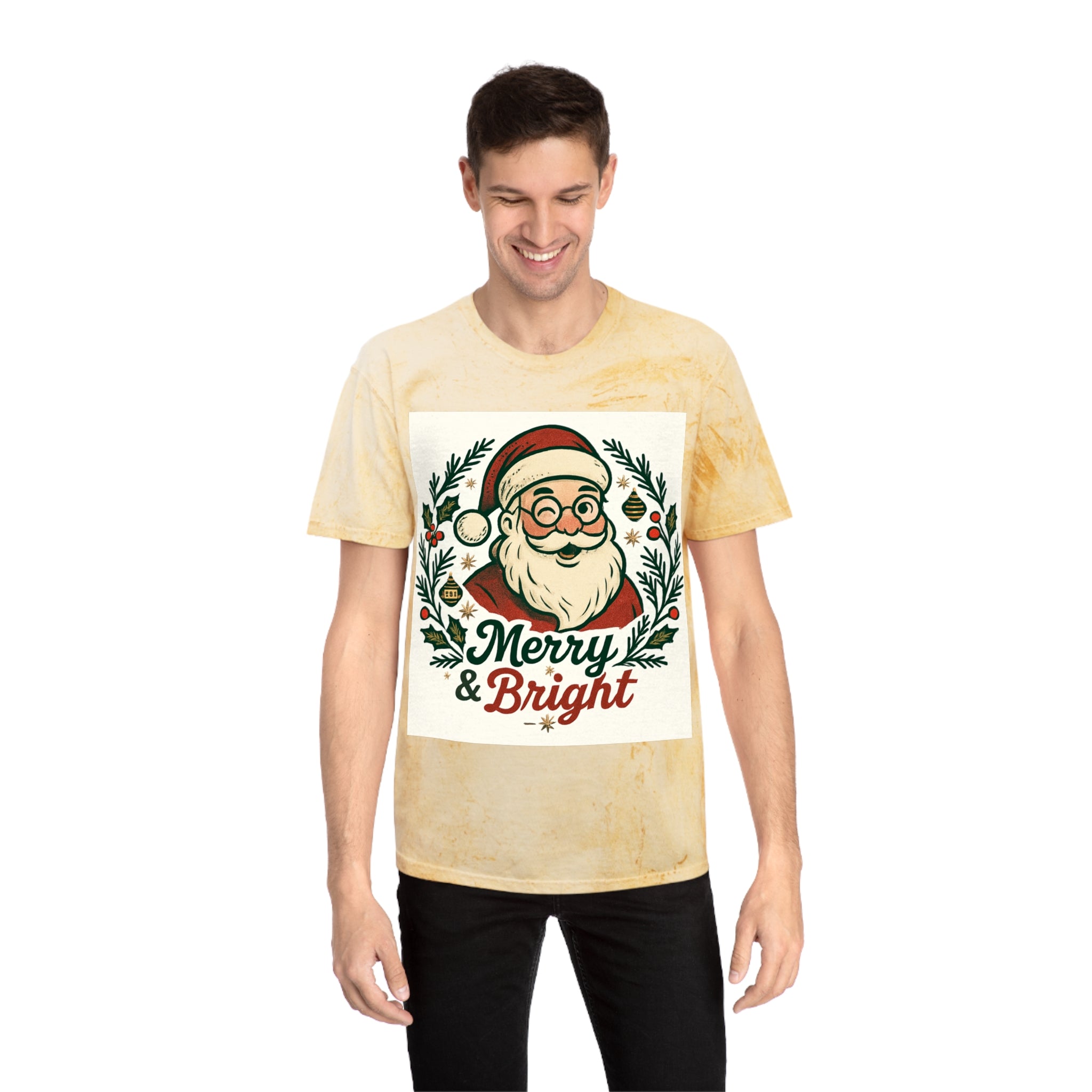 Merry & Bright Santa Christmas T-Shirt