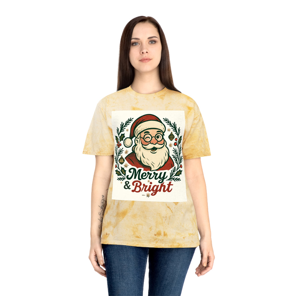 Merry & Bright Santa Christmas T-Shirt