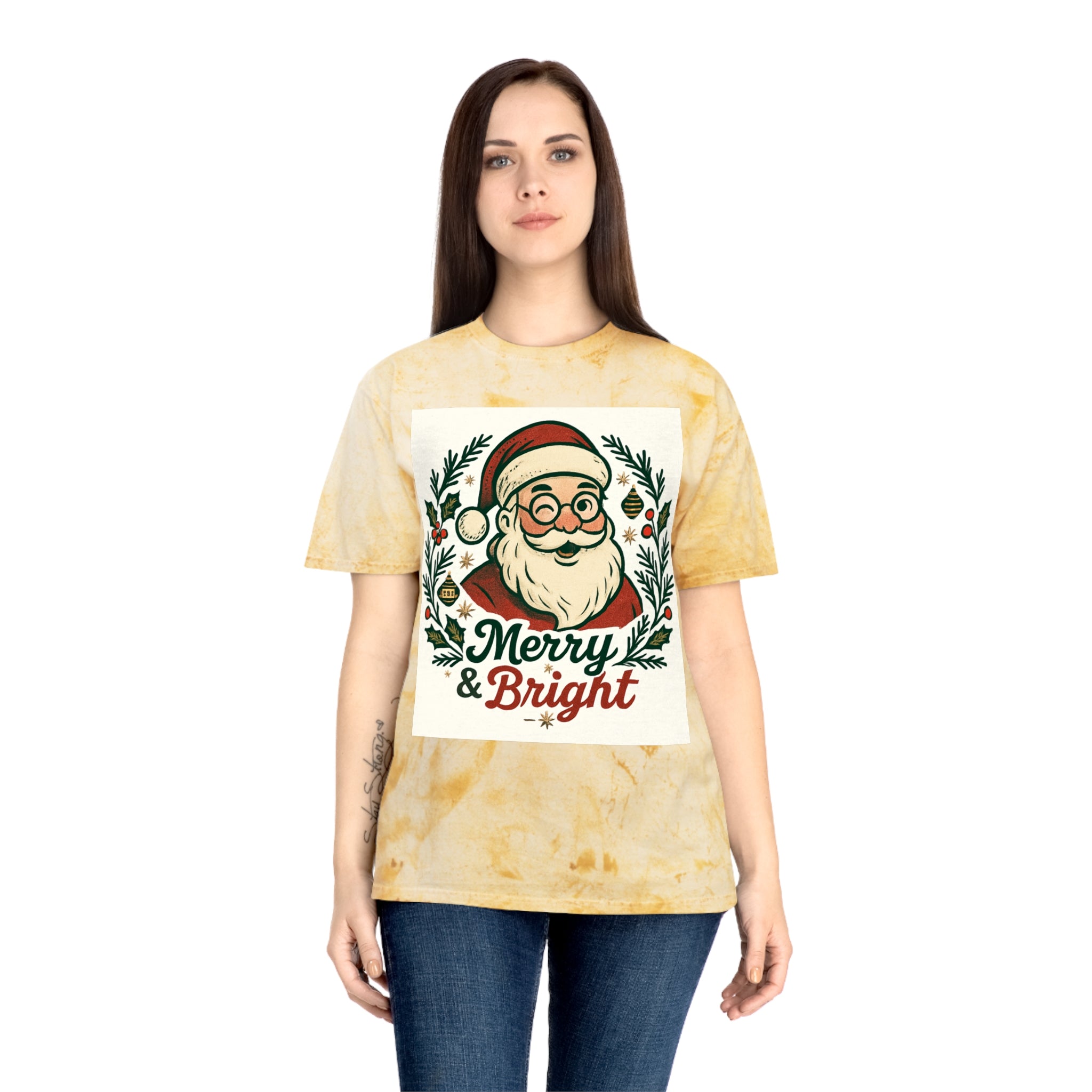 Merry & Bright Santa Christmas T-Shirt